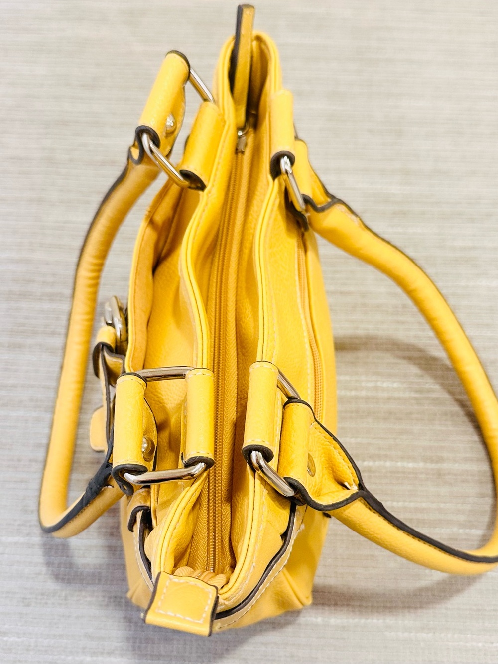 Rosetti Yellow Faux Leather Shoulder Bag Purse Buckle Accent Y2K Style - Picture 8 of 14